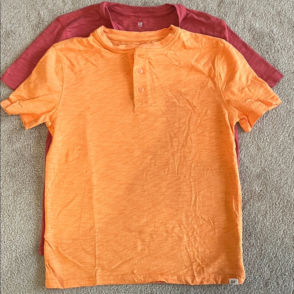 GAP Kids' Red and Orange Henley Tees - Picture 3 of 4